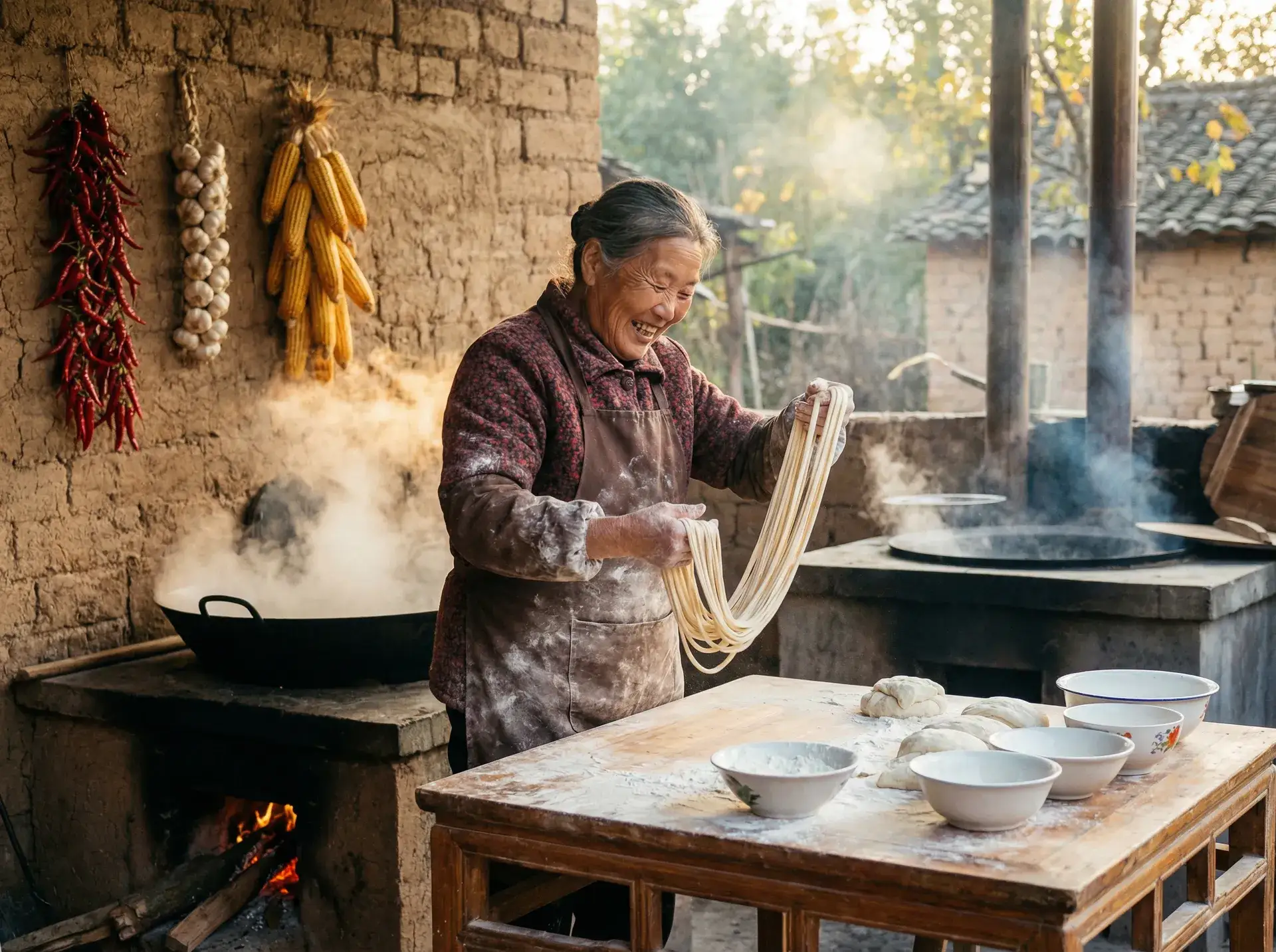 农家大嫂手擀面 - 电影天堂青青青手机频 乡村美食